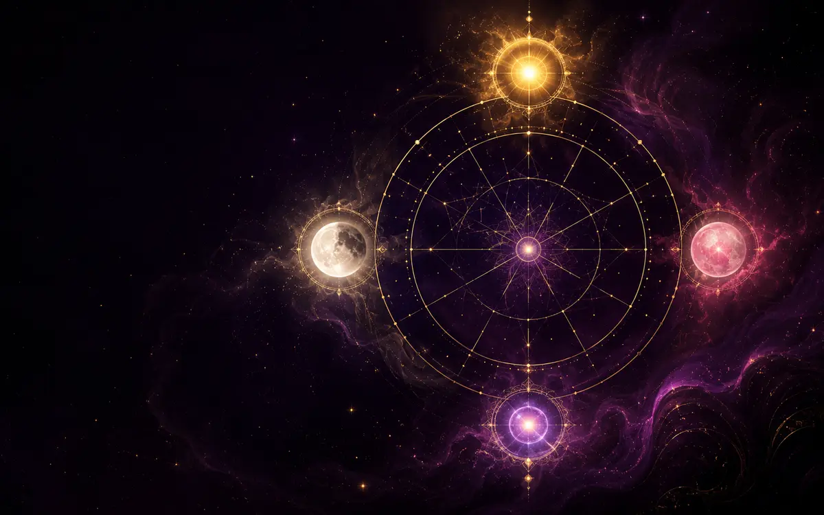 Tropical zodiac wheel used to illustrate calculated degrees and motion