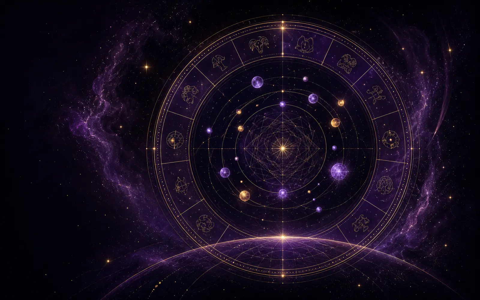 Birth chart calculation artwork used to explain the difference between chart precision and predictive accuracy
